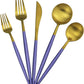 Gugrida 5-Piece Matte Gold Silverware Set, 18/10 Stainless Steel Satin Finish Flatware, Kitchen Utensil Set, Dishwasher Safe