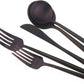Matte Purple Silverware Set,Gugrida 5-Piece 18/10 Stainless Steel Satin Finish Flatware Set,Kitchen Utensil Set,Tableware Travel Cutlery Set for Camping Office or School Lunch, Dishwasher Safe