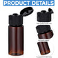 Travel Size Make up Sample Containers, 12 Pieces Plastic Mini Empty Toiletry Bottles 1/2 Oz Leak Proof Liquid Containers with Lids for Travel Liquid Toiletries, Amber
