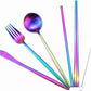 Gugrida Reusable Travel Utensils, 7 Piece Portable 304 Stainless Steel including Knife Fork Spoon Chopsticks Cleaning Brush Straws Portable Pouch, Eco-friendly Camping Silverware Set, Dishwasher Safe
