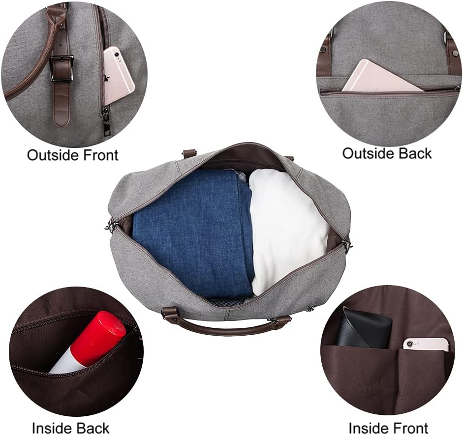 Weekender Overnight Bag Carry On Bag Travel Bag with Shoe Pouch - Roamly