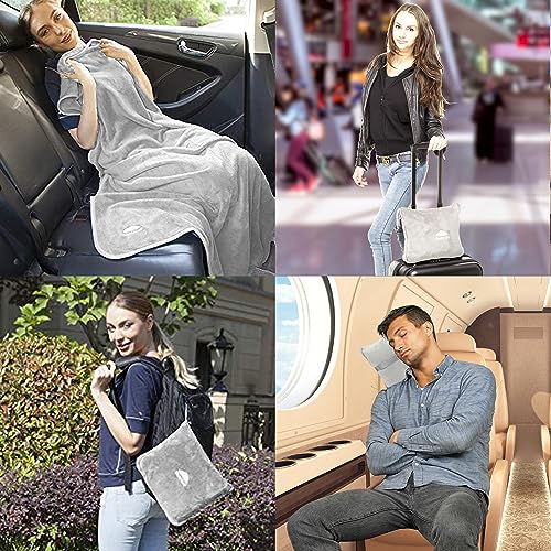 Premium Soft Travel Blanket Pillow Combo Airplane