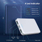 [2 Pack] Portable Charger Power Bank 10000mAh,Ultra Slim Compact External Battery Pack with USB C Input & Output Backup Charger Compatible with iPhone 16/15/14/13, Galaxy S24,Android etc-Blue+White