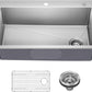 KRAUS Fairlane 33-inch Drop In/Top Mount Single Bowl 18-Gauge Stainless Steel Kitchen Sink, KHT640-33