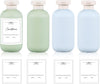6.8 oz Plastic Travel Shampoo Bottles, Refillable Flip Cap Squeeze Bottles for Toiletries, Large Leakage-proof Travel Shampoo and Conditioner Container (Blue and Green)