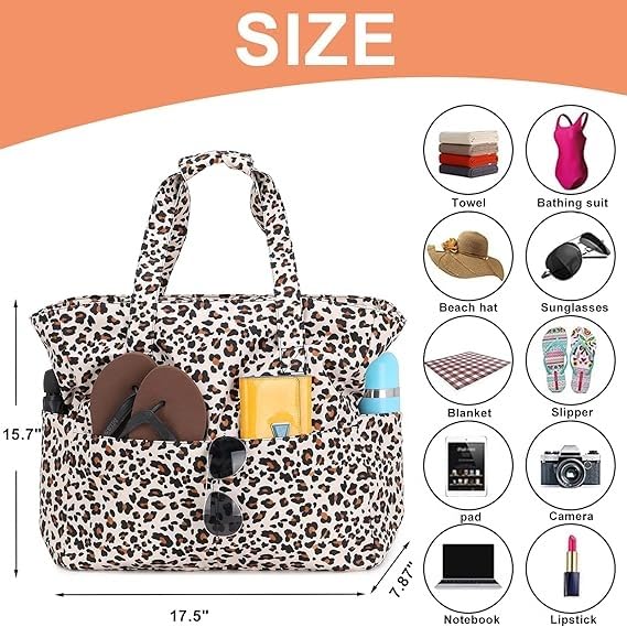 Water Resistant Beach Tote Pool Bags Women Ladies Large Gym Tote Carry On Bag With Wet Compartment for Weekender Travel