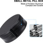Pill Box 3 Compartment - Metal Travel Pill Case for Pocket or Purse, Portable Waterproof Medicine Pill Organizer Holder Daily Pill Container for Medication, Vitamin, Fish Oil