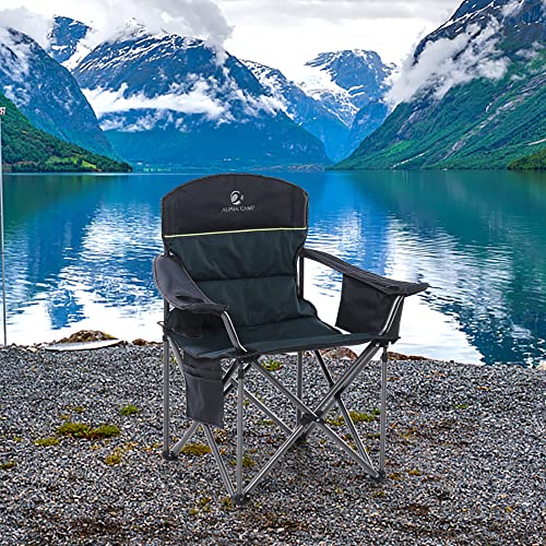 Folding Camping Chair Oversized Heavy Duty Padded Outdoor Chair (2 Count)