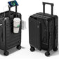 Expandable Lightweight PC Hard Shell Suitcase, 24-inch Luggage with TSA Lock, Top Opening & Cup Holder - Ideal for Business Travel Suitcase (Black, Checked-Medium 24-Inch)