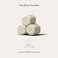 Cadence Travel Containers - Body Care Capsule Set - Magnetic Containers with Lids,Carry On Travel Essentials for Women/Men - 3 Flex Mediums (1.32oz) - Body Wash, Lotion & Sun Icon Labels - Sand