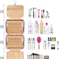 Women's Hanging Toiletry Bag, Waterproof Travel Cosmetic Organizer with Jewelry Storage, Large Capacity Makeup Case for Full-Size Skincare & Bathroom Essentials, Portable Cosmetic kit, Purple