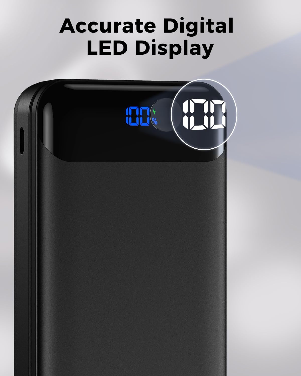 Portable Charger Power Bank 40000mAh Powerbank PD 30W and QC 4.0 Fast Charging External Battery Pack with USB-C LED 3 Outputs & 2 Inputs Portable Charging for iPhone 15 14 13 pro, Samsung - Roamly