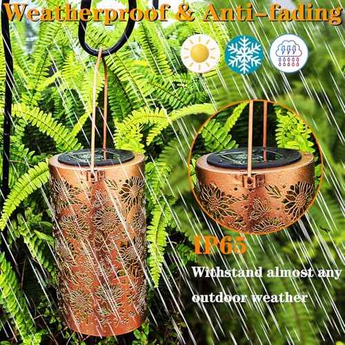 Solar Lanterns Outdoor Sunflower Bee Butterfly