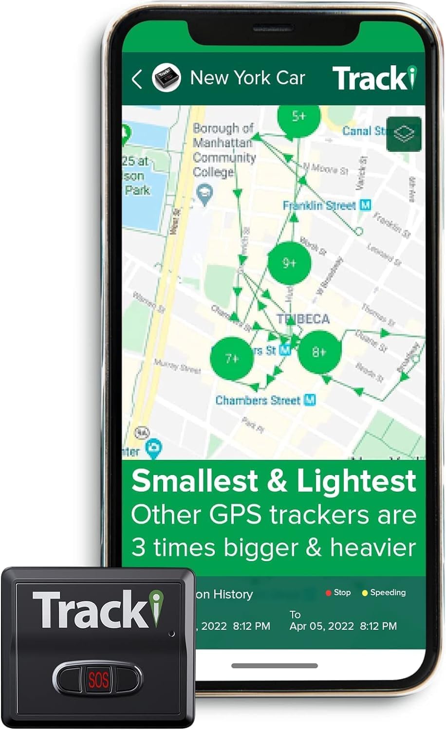 Tracki GPS Tracker for Vehicles, Car, Kids. Subscription Needed. US-Made Tech. 4G LTE GPS Tracking Device. Unlimited Distance, US & Worldwide. Small (Tracker) (Tracker 1 Year Subscription Incl.)