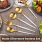 Matte White Gold Serving Silverware Set