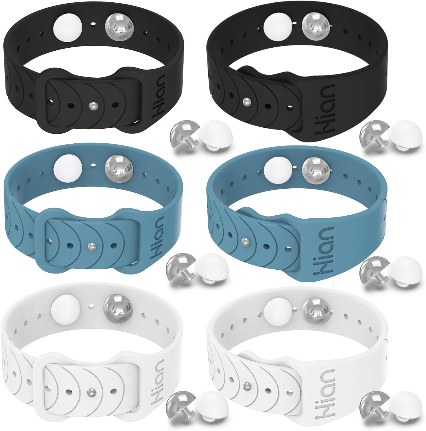 Motion Sickness Bands Anti Nausea Acupressure Wristband Sea Sickness Wristbands Nausea Bands-3Pairs-Black+Bule+White