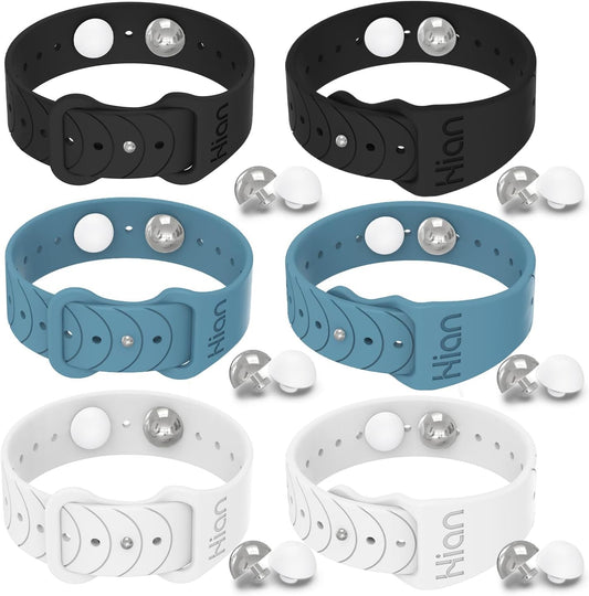 Motion Sickness Bands Anti Nausea Acupressure Wristband Sea Sickness Wristbands Nausea Bands-3Pairs-Black+Bule+White