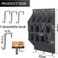 Over the Door Shoe Organizer, 12 Pockets Hanging Shoe Storage Rack with Large Deep Pockets, Oxford 600D Fabric Grey Shoe Storage Rack with 6 hook for Shoes, Slipper,Home Accessories etc-Black