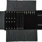 Velvet Travel Jewelry Case Roll Bag Organizer for Necklace Bracelet Earrings Ring (Black) (Black(4+2+2+6))