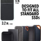 Slipdrive - Portable Hard Drive Sleeve for Laptop - SSD Solid State Drive - Reusable Adhesive - Stick on External Hard Drive Carrying Case - Pocket Pouch (Small, Black)