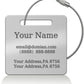 （2-Pack） Stainless Steel Custom Luggage Tags - Laser Engraved Personalized Travel Tags - Custom Name Identification Tags: for Suitcases, Backpacks, Bags and More (Silver)