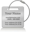 （2-Pack） Stainless Steel Custom Luggage Tags - Laser Engraved Personalized Travel Tags - Custom Name Identification Tags: for Suitcases, Backpacks, Bags and More (Silver)