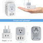 TESSAN 2 Pack Type E F Plug Adapter USB C, Germany France Power Adaptor with 3 USB Charger Ports, 4 AC Outlets Travel Plug for US to Europe EU Spain Iceland Korea Greece Russia German French