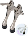 One Touch Kickdown Door Stopper, Door Holder, Heavy Duty Door Stops, Bottom of Door, Height-Adjustable Rubber Tips by HASHI (Satin Nickel 4 inch x 2pack)