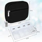 Serfeymi Weekly Travel Pill Organizer Pill Case for Purse with Removable 7 Day Pill Box, Fashionable Travel Medicine Organizer Pill Container for Medicine, Vitamin, Supplement - Black 01
