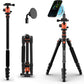 GEEKOTO 58” Magnetic Tripod, Compact Aluminum Alloy Lightweight Magsafe Camera Tripod with 360 Degree Panorama Ball Head, Professional Camera Tripod for Travelling, Learning and Working