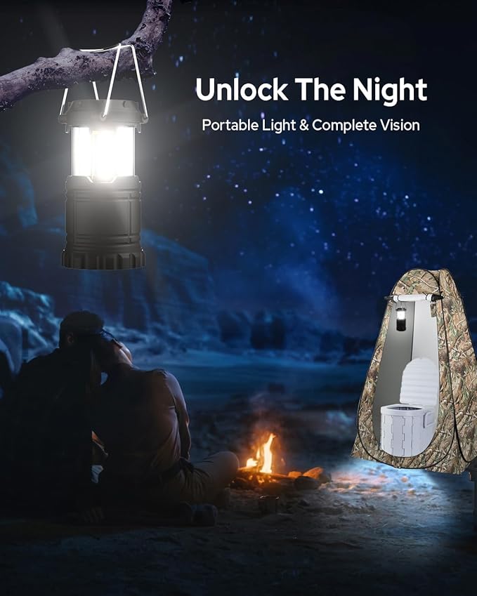 Portable Toilet Kit, Camping Toilet with Pop-Up Privacy Tent and Poo Gel Toilet Bags, Washable Portable Outdoor Showers Changing Rooms
