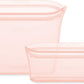 Zip Top Reusable Food Storage Bags | 2 Bag Set [Peach] | Silicone Meal Prep Container | Microwave, Dishwasher and Freezer Safe | Made in the USA