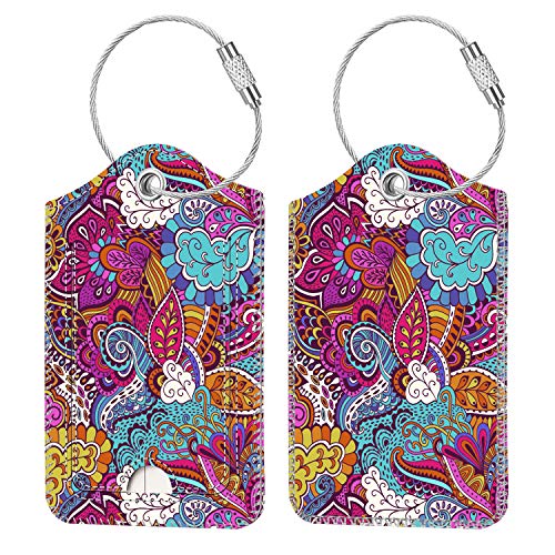 Luggage Tags Privacy Cover ID Label for Travel Bag Suitcase (2 Count)