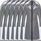 Garment Bags for Hanging Clothes 24'' x 55 '' (Set of 6) Transparent Lightweight Breathable Coat Covers for Closet with Study Full Zipper for Long Dress Clothes Storage [Upgraded Version]