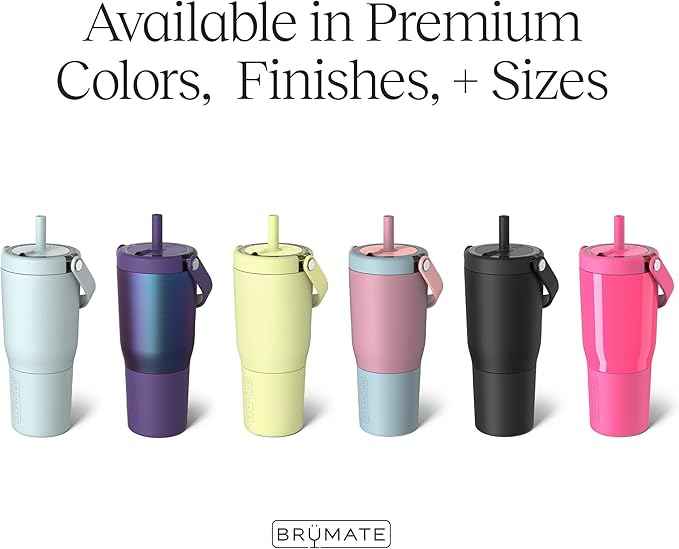 BrüMate Resa 25oz 100% Leakproof Travel Tumbler w/Handle & Straw | Flexible SoftSip Straw | Silicone Sleeve for Durability | Stainless Steel | Cup Holder & Travel Friendly Water Bottle (Matte Black)