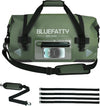 Waterproof Motorcycle Duffel Bag Roll Top Dry Duffel Bag with Quick-fixed Straps for Rafting, Boating, Kayaking, Travel, 50L(Army Green) - Roamly