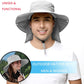 ZOORON Sun Hat for Men Women Fishing Hat with Neck Flap Wide Brim Bucket Hat UV Protection for Beach Camping Hiking
