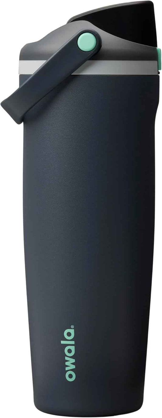 Owala FreeSip Sway Insulated Stainless Steel Water Bottle with Two-Way Spout, Built-In Straw and Bucket Handle, Made for Travel, School, and Sports, 30oz, BPA Free, Leak Proof, Foggy Tide