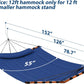 TegerDeger 12FT 2 Person Hammock Large Hammock 450LB Capacity with V Shaped Hardwood Spreader Bar & Nylon Rope for Outside, Patio, Garden, Backyard, Beach, Poolside - Blue
