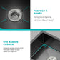 24x18 Inch Undermount Kitchen Sink Nano Black,18 Gauge Stainless Steel Single Bowl Kitchen Sink 9 Inch Deep Bowl Sink Undermount, 24"x18"x9"