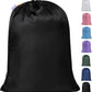 Polecasa Heavy Duty Large Laundry Bag with 130gsm Tear Resistant Fabric, ID Tag and Handles, Easy to Carry Dirty Clothes Drawstring Bag, Perfect for College Dorm, Travel, 28”x36”, Black