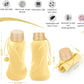 Collapsible Water Bottles,650ml,Leak Proof,Reuseable BPA Free Silicone Foldable Water Bottles,Durable Lightweight for Travel Gym Camping Hiking,Compact Size Portable Sports Water Bottle (Yellow)