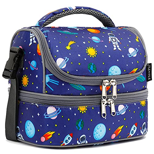 Kids Double Decker Cooler Insulated Lunch Bag Large Tote for Boys