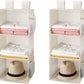MAX Houser 3-Shelf Hanging Closet Organizers, Collapsible Closet Hanging Shelves for Camper, Nursery Hanging Organizers, Beige, 2-Pack