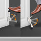 One Touch Kickdown Door Stopper, Door Holder, Heavy Duty Door Stops, Bottom of Door, Height-Adjustable Rubber Tips by HASHI (White 4 inch x 2pack)