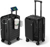 Expandable Lightweight PC Hard Shell Suitcase, 20-inch Carry On Luggage with TSA Lock, 360 Silent Spinner Wheels, Top Opening & Cup Holder - Ideal for Business Travel Suitcase (Black)