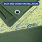 20’x20’ Canvas Tarps Heavy Duty Waterproof Tarpaulins with Aluminum Grommets