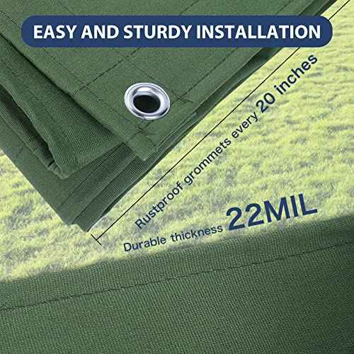 10’x16’ Canvas Tarps Heavy Duty Waterproof Tarpaulins with Aluminum Grommets