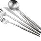 Gugrida 20-Piece 18/10 Stainless Steel Flatware Silverware, Luxury Dinnerware Set Travel Cutlery Tableware Include Knife Fork Spoon Service for 4,Healthy & Eco-Friendly Dishwasher Safe (Silver Matte)