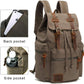 AUGUR High Capacity Canvas Vintage Backpack - for School Travel 12-15" Laptop Backapcks for Men Casual Daypacks Rucksack (M-Army Green)